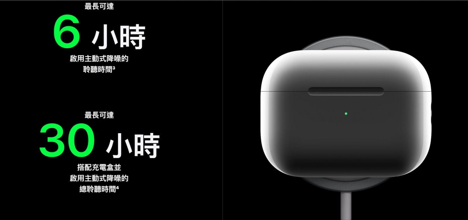 AirPods Pro 2代／AirPods 3代電池續航力比較